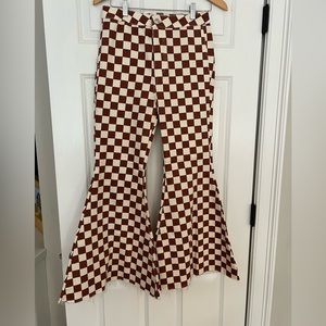 We The free (by free people)  checker bell bottom pants